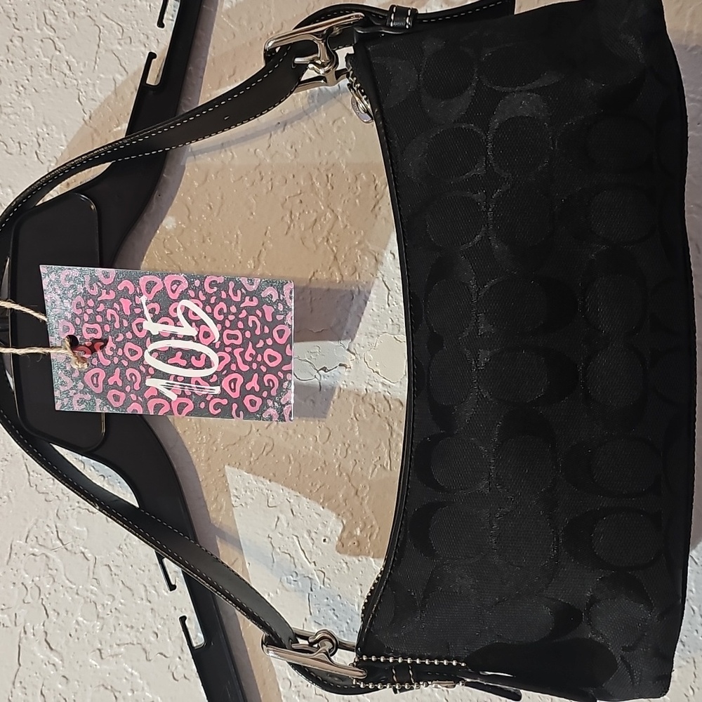 Black mini Coach shoulder baguette Vintage
